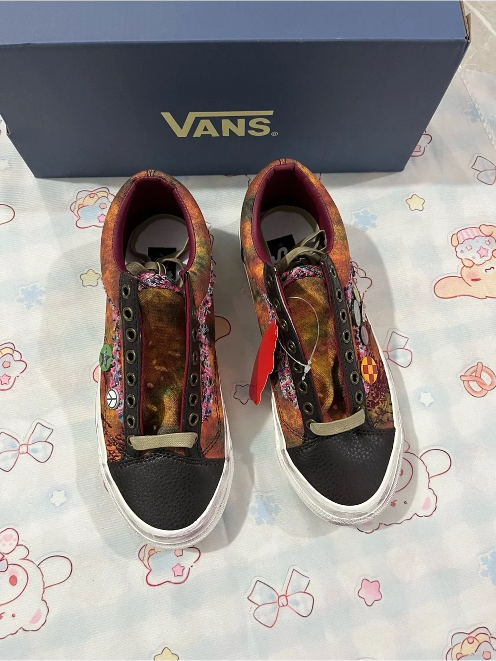 Vans Multicolor Patchwork Low Top Sneakers with Black Toe